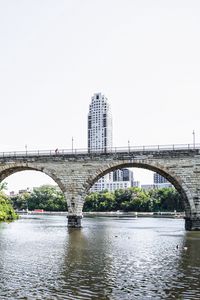 Preview wallpaper bridge, river, tower, building