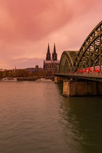 Preview wallpaper bridge, river, towers, buildings, boats