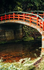 Preview wallpaper bridge, river, trees, rust