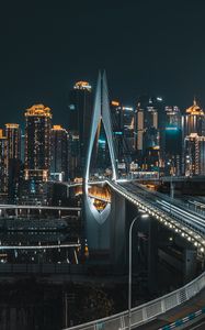 Preview wallpaper bridge, road, buildings, city, architecture