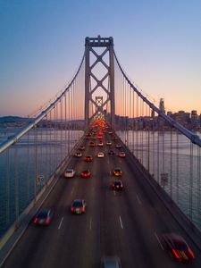 Preview wallpaper bridge, road, cars, water