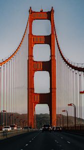 Preview wallpaper bridge, road, cars, sky