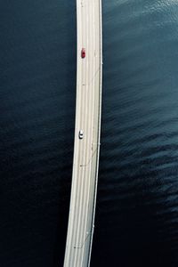 Preview wallpaper bridge, road, cars, water, aerial view