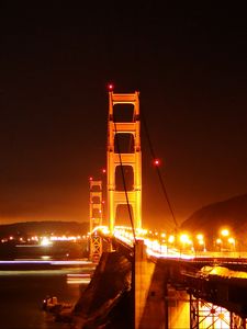 Preview wallpaper bridge, road, lights, night