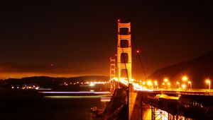 Preview wallpaper bridge, road, lights, night