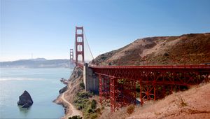 Preview wallpaper bridge, road, pilings, sea