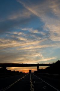 Preview wallpaper bridge, road, route, evening, transport, clouds, sky