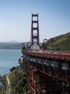 Preview wallpaper bridge, road, sea, construction