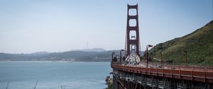 Preview wallpaper bridge, road, sea, construction