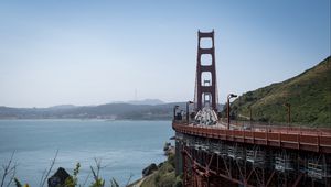 Preview wallpaper bridge, road, sea, construction