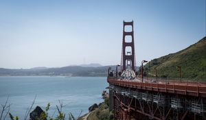Preview wallpaper bridge, road, sea, construction