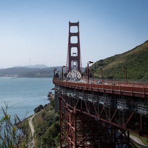 Preview wallpaper bridge, road, sea, construction