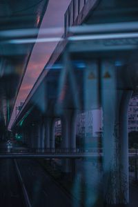 Preview wallpaper bridge, road, speed, city, dusk