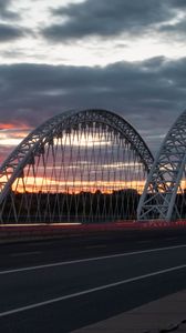 Preview wallpaper bridge, road, sunset