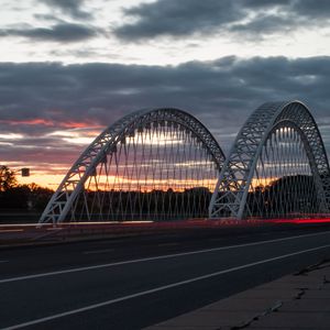 Preview wallpaper bridge, road, sunset