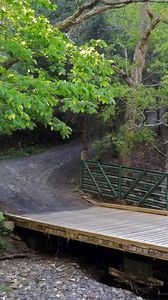 Preview wallpaper bridge, road, trees, landscape