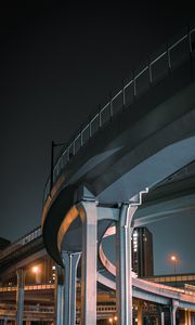 Preview wallpaper bridge, road, turn, construction, lights