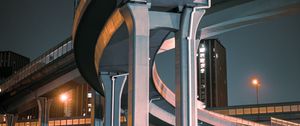 Preview wallpaper bridge, road, turn, construction, lights