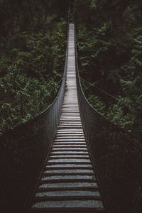 Preview wallpaper bridge, rope bridge, suspension bridge, forest, trees, height