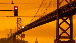 Preview wallpaper bridge, sailboat, architecture, road