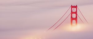 Preview wallpaper bridge, san francisco, fog, lights, sky