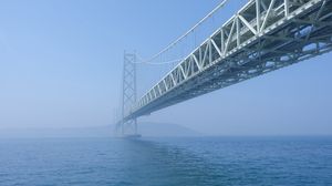 Preview wallpaper bridge, sea, fog