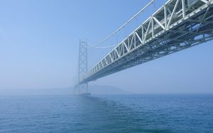 Preview wallpaper bridge, sea, fog