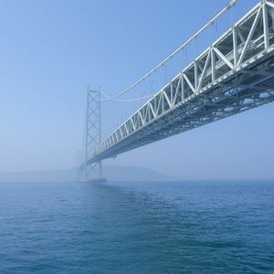 Preview wallpaper bridge, sea, fog