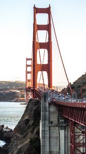 Preview wallpaper bridge, sea, road, cars