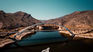 Preview wallpaper bridge, sea, sky, tops