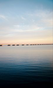 Preview wallpaper bridge, sea, water, sky, horizon