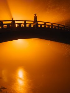 Preview wallpaper bridge, silhouette, fog, light