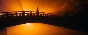 Preview wallpaper bridge, silhouette, fog, light