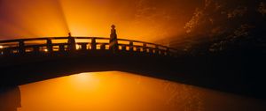 Preview wallpaper bridge, silhouette, fog, light