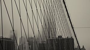 Preview wallpaper bridge, sky, structure, black and white