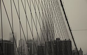 Preview wallpaper bridge, sky, structure, black and white