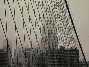 Preview wallpaper bridge, sky, structure, black and white