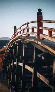 Preview wallpaper bridge, sky, wood, architecture, construction