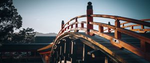 Preview wallpaper bridge, sky, wood, architecture, construction