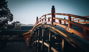 Preview wallpaper bridge, sky, wood, architecture, construction