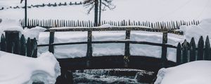 Preview wallpaper bridge, snow, winter, tree