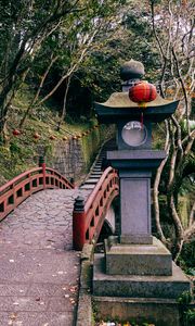 Preview wallpaper bridge, stairs, lantern, japan