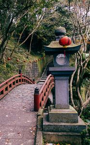 Preview wallpaper bridge, stairs, lantern, japan