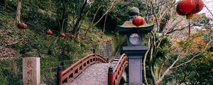 Preview wallpaper bridge, stairs, lantern, japan