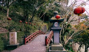 Preview wallpaper bridge, stairs, lantern, japan