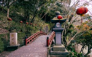 Preview wallpaper bridge, stairs, lantern, japan