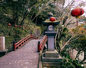 Preview wallpaper bridge, stairs, lantern, japan