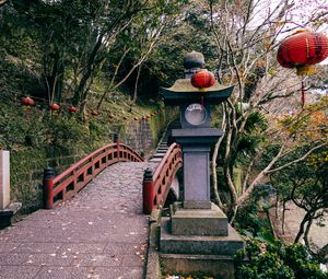 Preview wallpaper bridge, stairs, lantern, japan