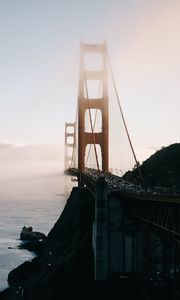 Preview wallpaper bridge, strait, clouds, san francisco, usa