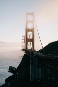 Preview wallpaper bridge, strait, clouds, san francisco, usa